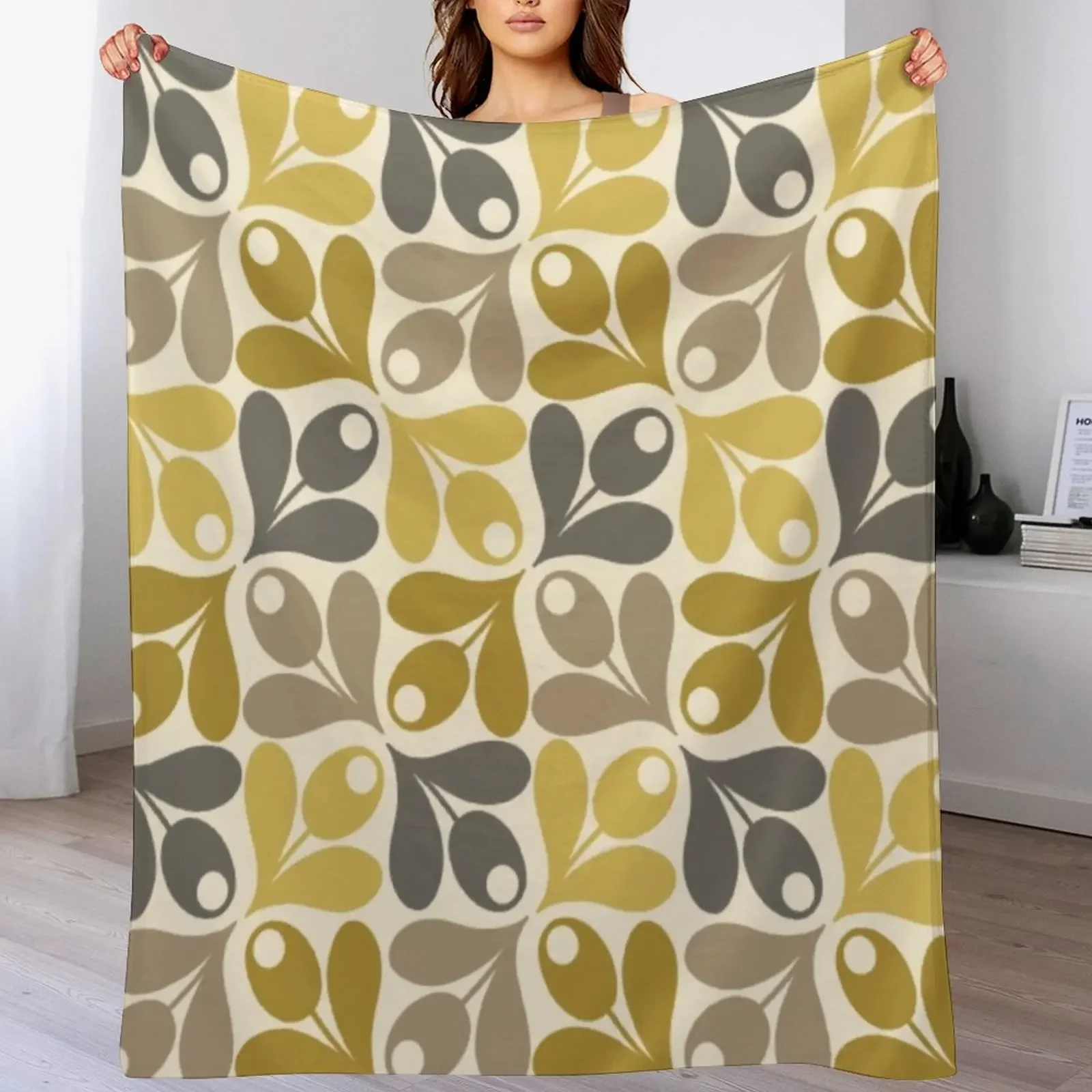 New orla kiely acorn flowers,kiely pattern, orla kiely abstract flowers Throw Blanket Softest bed plaid blankets ands Blankets