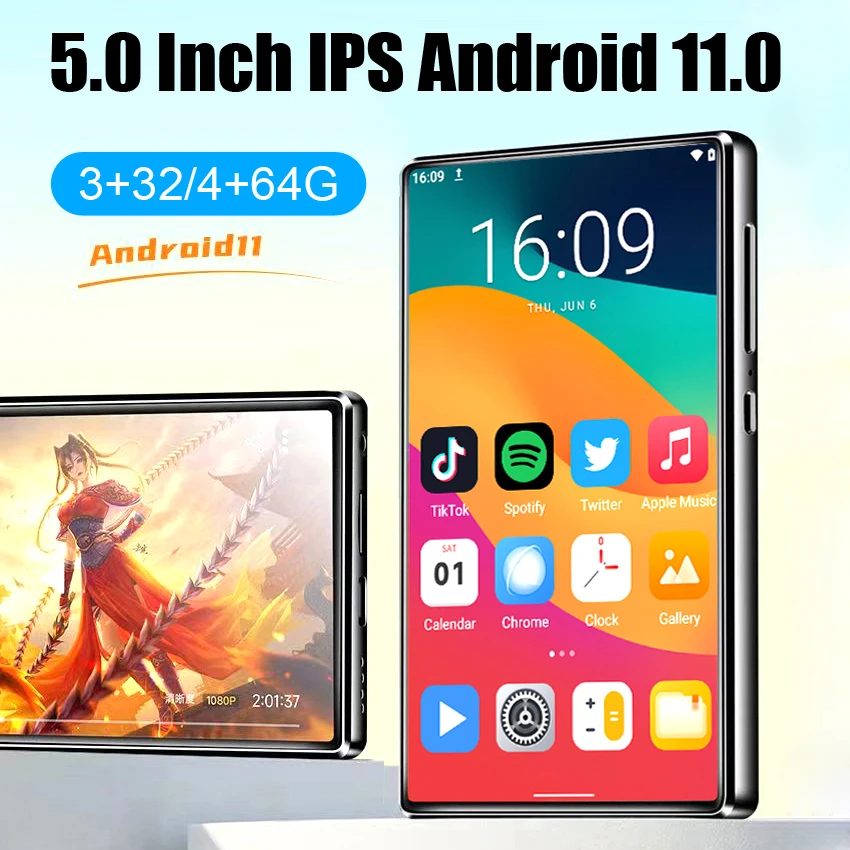 

Yophoon Новый 5,0 "Android 11,0 WiFi MP4 плеер Bluetooth 5,0 MP3 MP4 музыкальный плеер Spotify/Pandora/дыхательный/Deezer