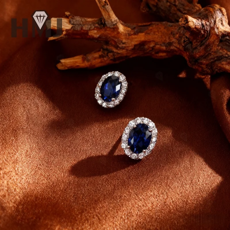 ルビー/サファイア/ラボグロウン コロンビアエメラルド オーバルカット イヤリング エレガント VVS1 ジェムストーン ジュエリー 女性へのクリスマスやイースターのギフトに最適