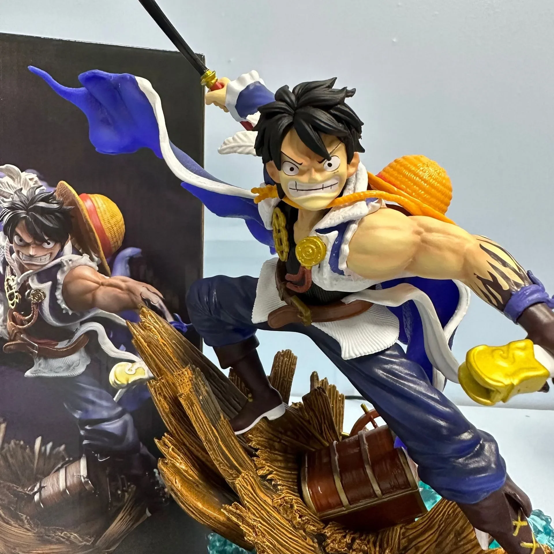 One Piece GK Fantasy Ruffy 28cm Anime Actionfigur Handgefertigte Modellstatue Sammlerstück Schmuck Geschenk für Jungen