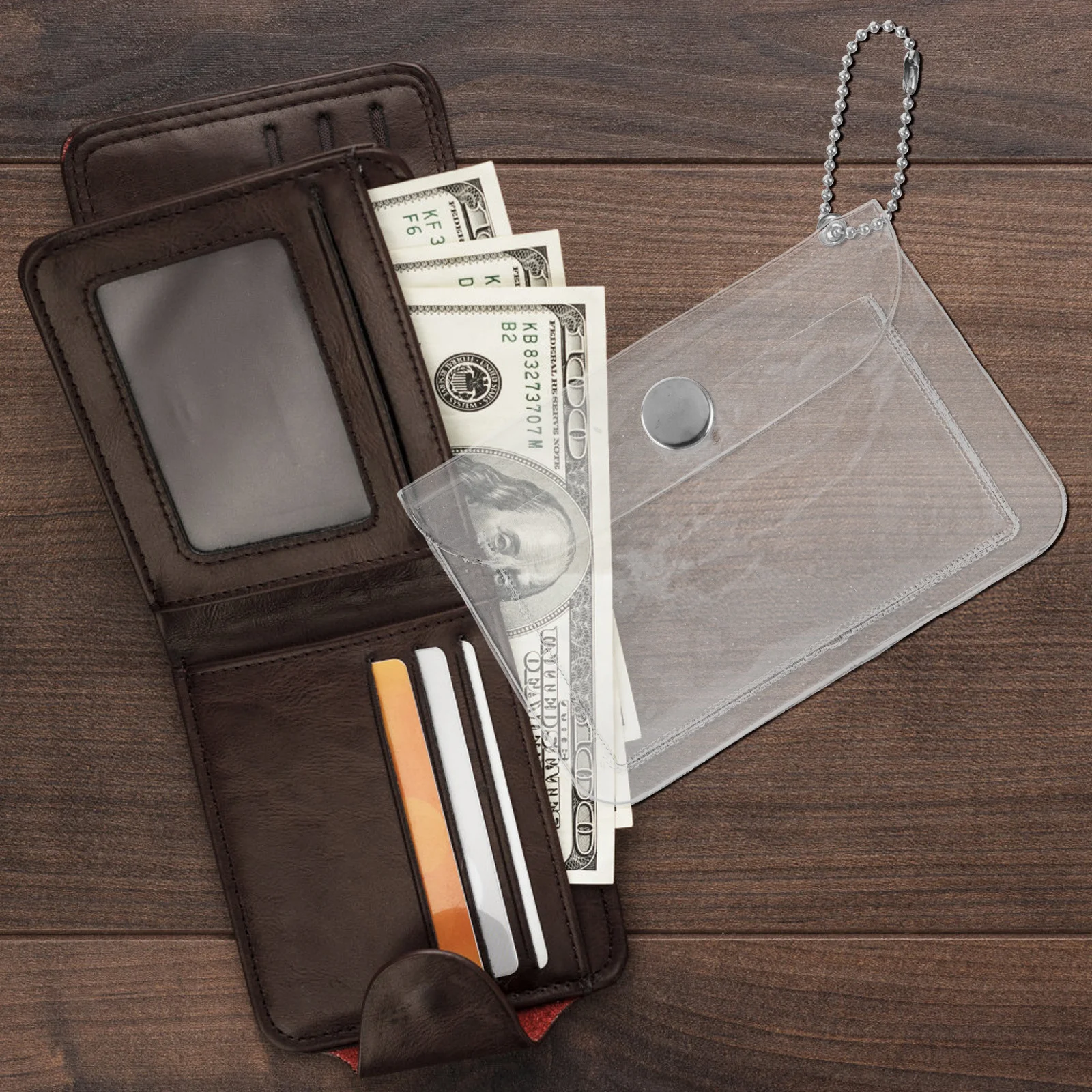 

3Pcs PVC Transparent Coin Bag Mini Simple Wallet Women Purse Pack Card Holder Rope Design Fashionable Coin Wallet Gift