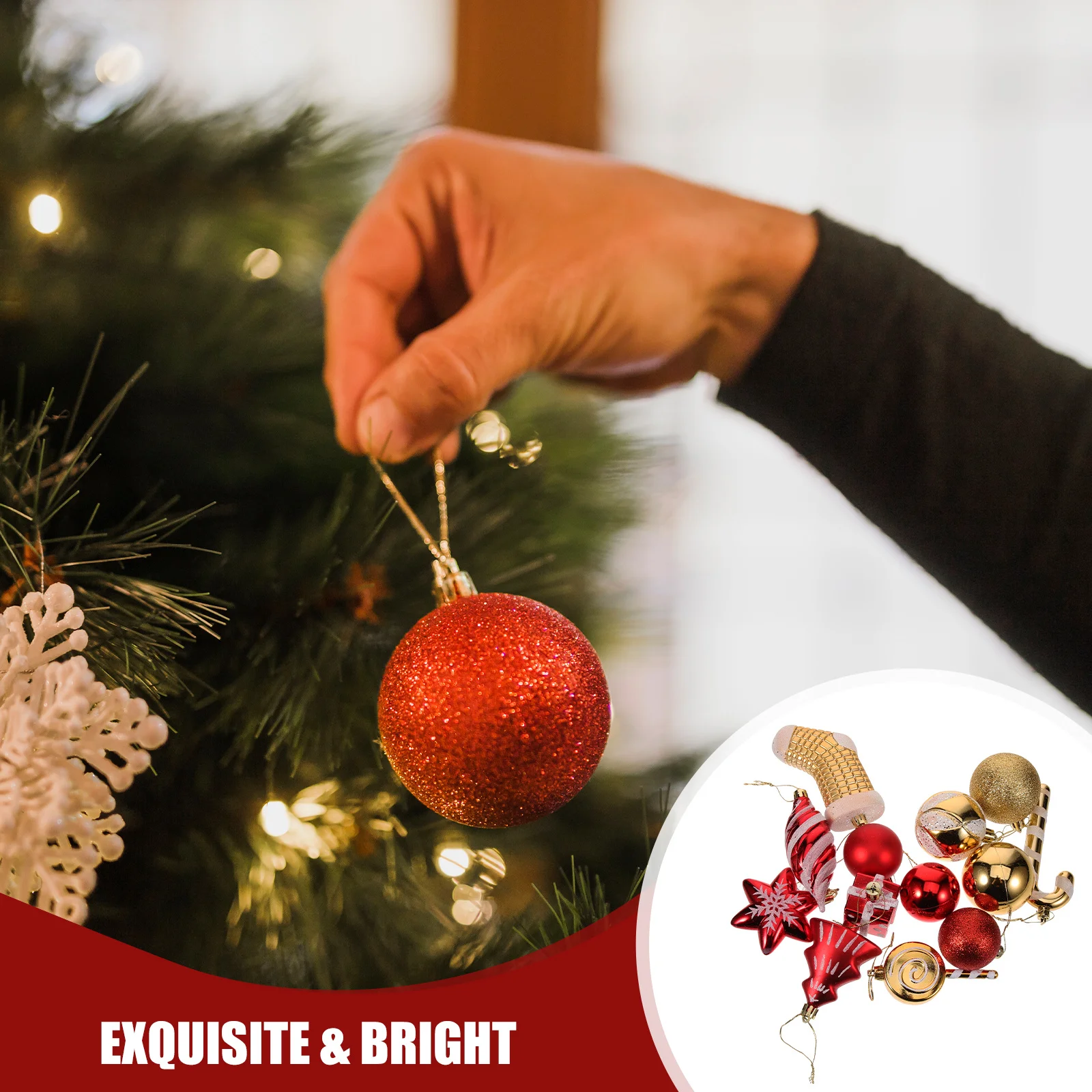 72 قطعة كرات عيد الميلاد الحلي سطح أملس قوي استخدام متعدد سهل التركيب عيد الميلاد الاحتفالي للتعليق #3