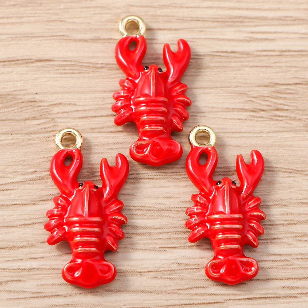 5 Stück 11 x 22 mm Cartoon-Emaille-Hummel-Anhänger für die Schmuckherstellung, Ohrringe, Halsketten, Armbänder, Zubehör, DIY-Geschenke – Detail 4