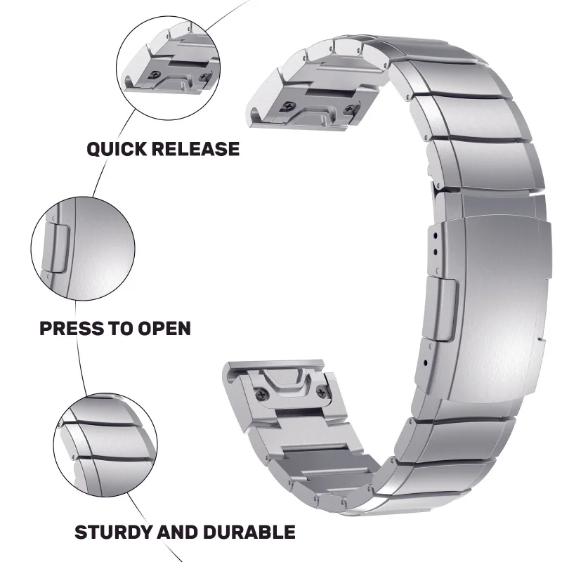 Quickfit for 20/22/26Mm Interface Watch Band for FENIX8 43Mm/47Mm/51Mm a Single Stainless Steel Quick-Release for Men And Women view 4