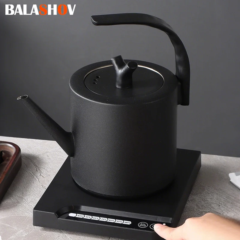 Bouilloire électrique 220V, 1000ml, eau chaude à chauffage rapide, contrôle de la température, bouteille d'eau chauffante en acier inoxydable, cafetière de brassage à la main