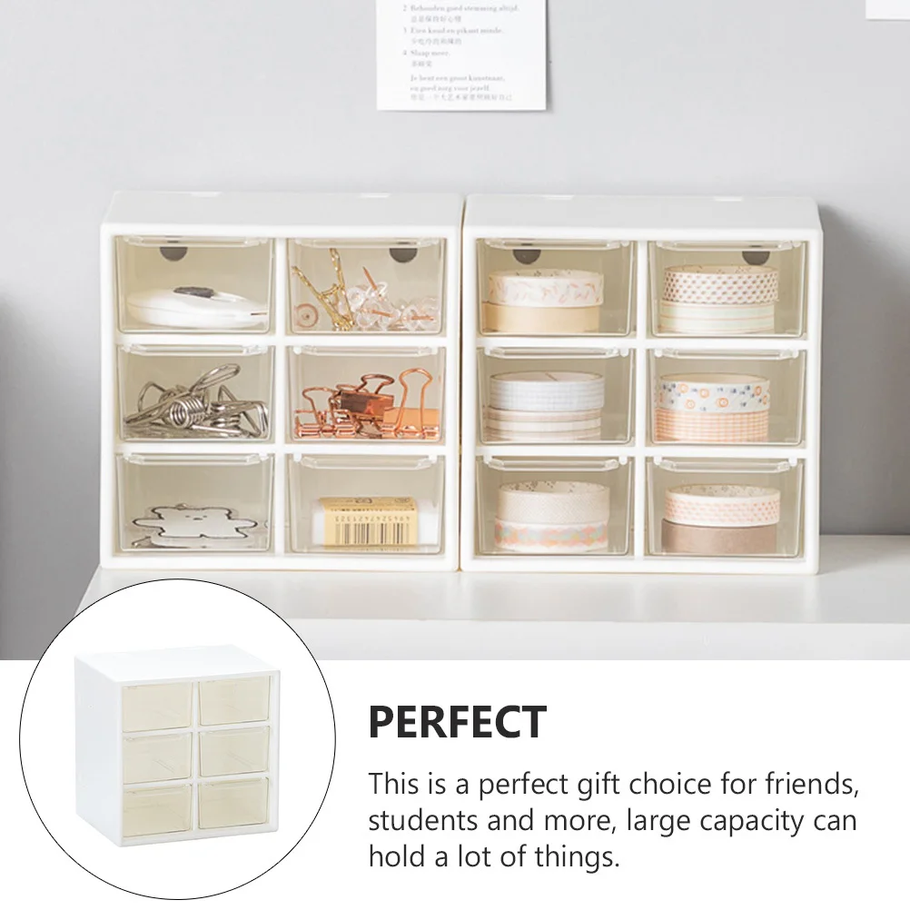 

Drawer Style Storage Box White Multi-Layer Desktop Organizer For Stationery Pens Jewelry Plastic Visible Drawer Box