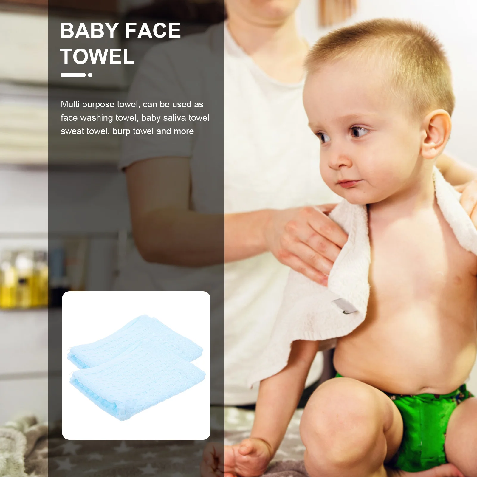 

2pcs Waffle Baby Towels Cotton Washcloths Water Absorbent For Face Newborn Kids Makeup Remover Bath Towel Home Cotton Towels