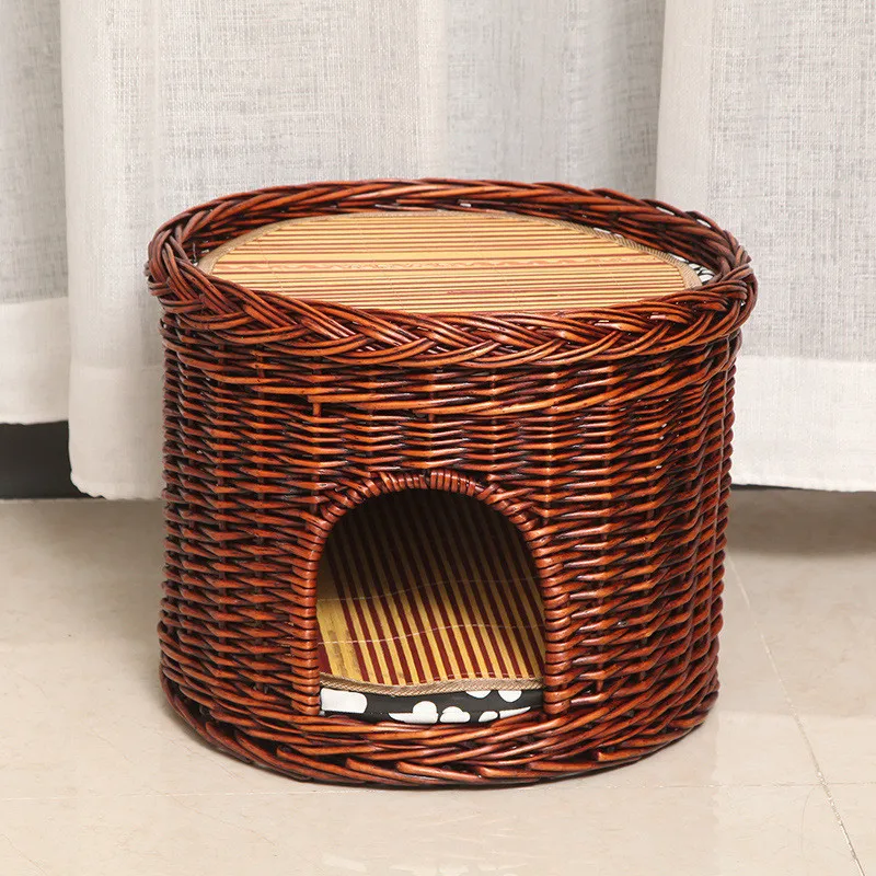 Summer cat nest double plus size cat cage rattan villa Internet celebrity explosion house four seasons universal  sup