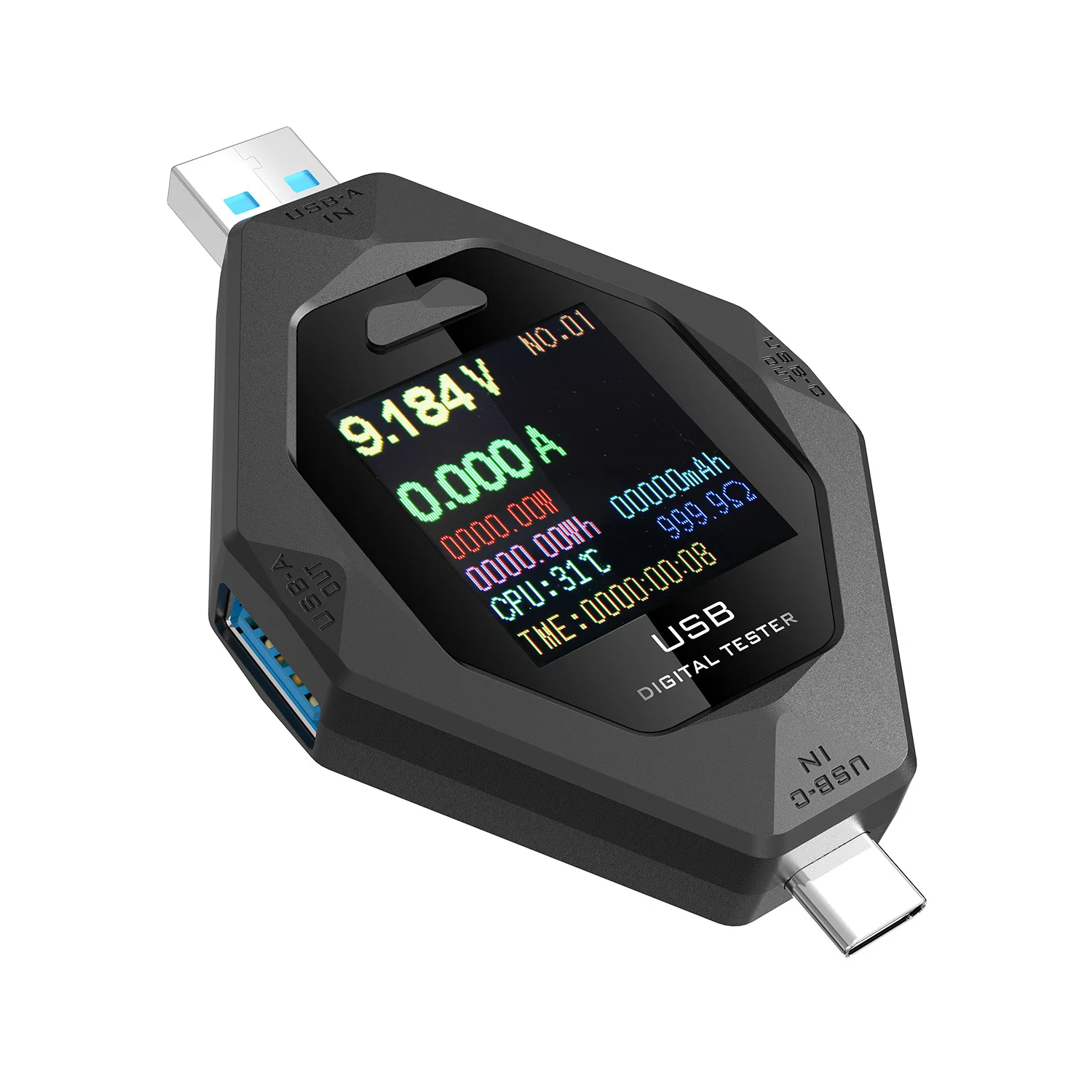 Тестер USB Type-C 3,6-32 В, цифровой интеллектуальный тестер напряжения тока 2 в 1, детектор мощности быстрой зарядки