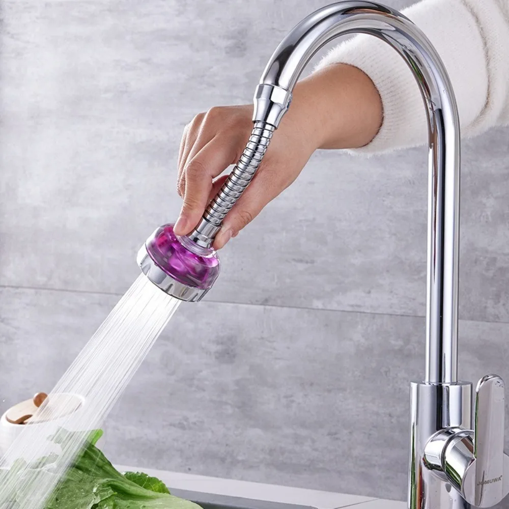 360° Rotation Faucet Turbocharged Adjustable Splash-Proof Kitchen Faucet Bubbler Extension Tube Fan Filter Shower Head