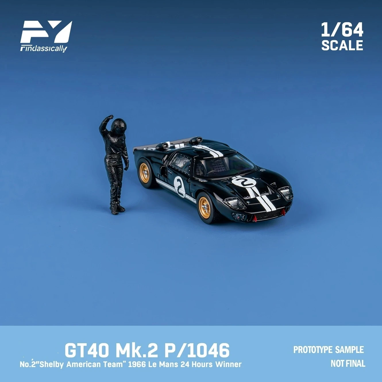  Findclassically FY 1:64 GT40 MK II Black 2# Collection Gift Scale Model Car