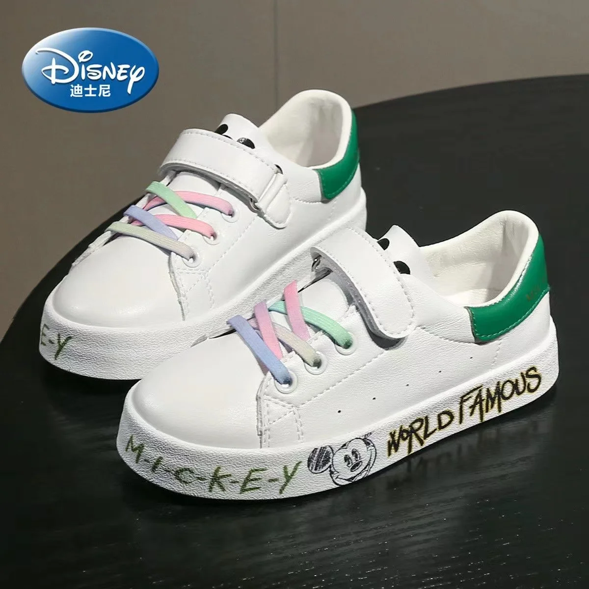 Mickey Mouse Children's Sneakers Autumn 2024 New Flat Fashion Casual Shoes Small White Shoes Men's and Women's Board Shoes