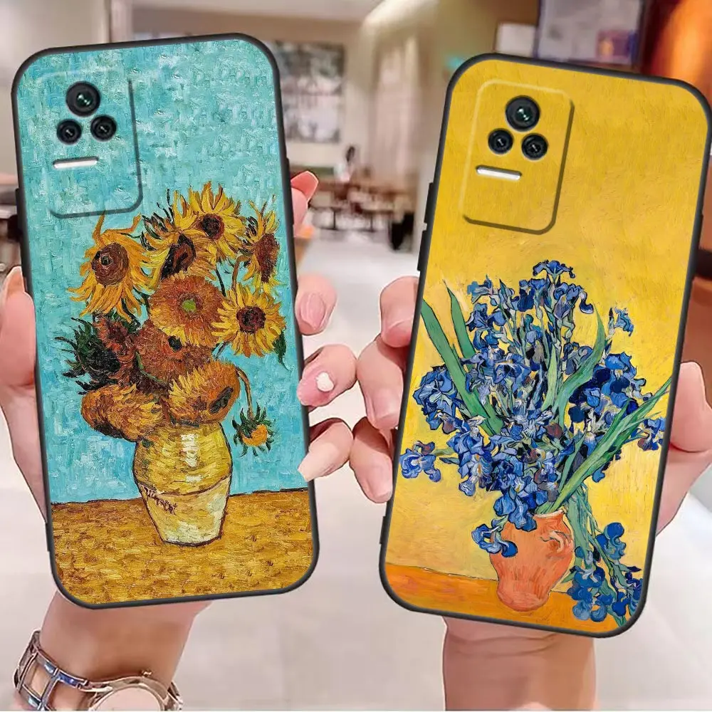 Sunflowers Starry Night Van Gogh Art Case For Redmi 13C 12C 12 10 10C 9 9A 9T 8 K60 Ultra K50 K40S K40 K30 K20 Gaming Pro Cover