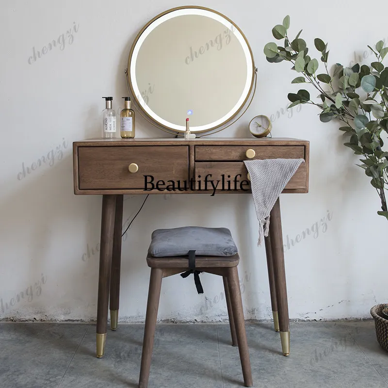 

Modern Brown Vanity Table Europe European Europa Drawers Vanity Table Mini Clothing Meuble De Chambre Furniture For Home