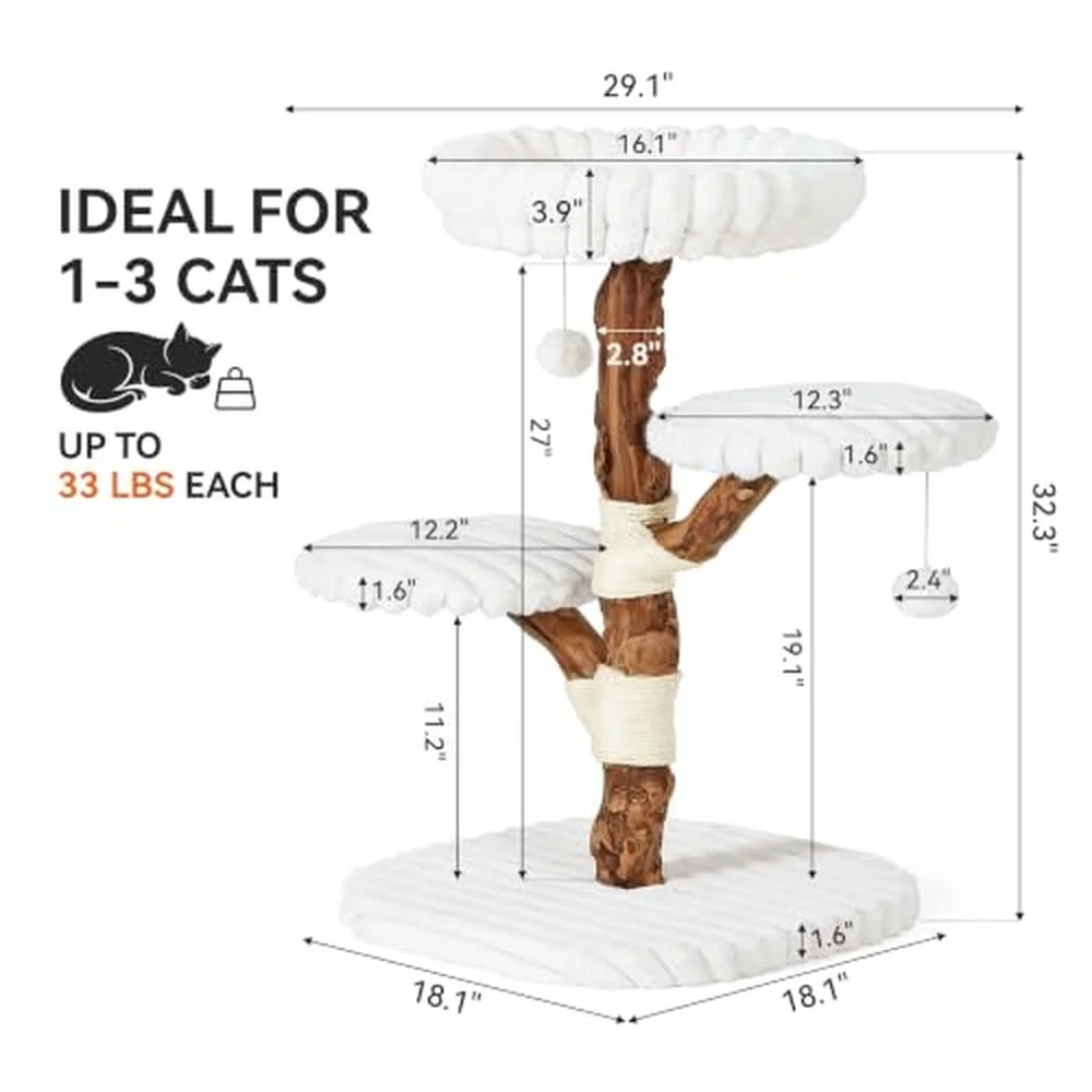 Solid Wood Cat Tree 32.3