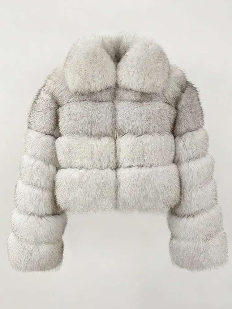 Femmes 2025 nouvelle mode d'hiver haut chaud vêtements dame grande taille veste de fourrure de renard naturel vêtements court réel manteau de fourrure femme