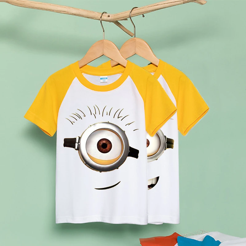 

Minions T-shirt Children Clothing Cute Anime Figure Short Sleeve Summer Cartoon Casual Tee Boys Girls Tops Kids Homewear Gifts