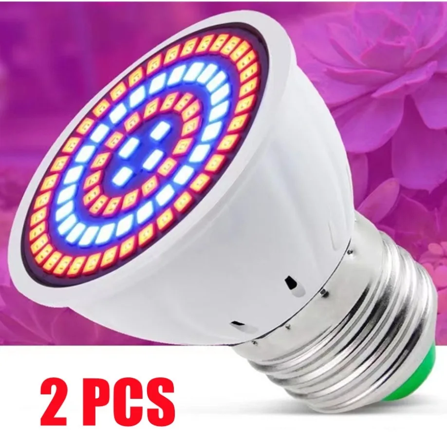 2pcs 220v LED E27 wachsen Glühbirne Voll spektrum Pflanzen licht für Innen beleuchtung Gewächshaus Hydro ponik Blumen Sämlinge Phyto Lampe