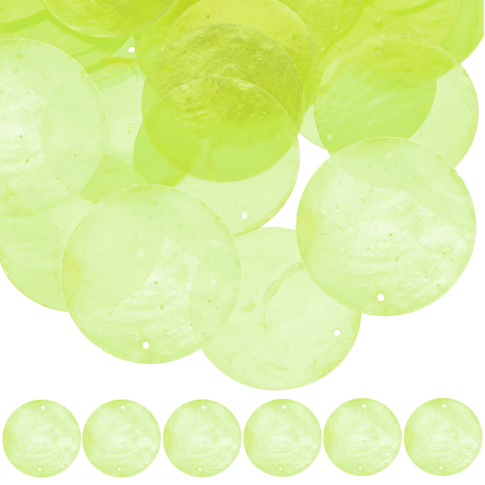 100pcs Shell Slices Natural Round Shells For Diy Jewelry Making Craft Earring Wind Chime Keychain Hanging