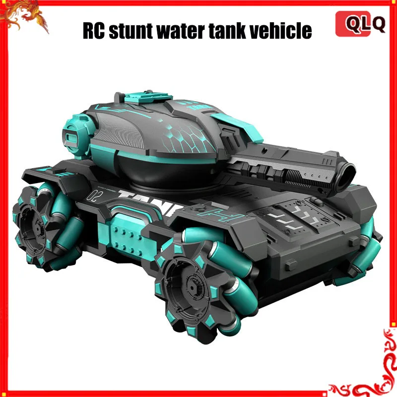 RC Water Tank Armored Vehicle 2.4g Electric Watch Remote Control Stunt Water Tank Vehicle Multiplayer Battle Toy Car Boy Gift