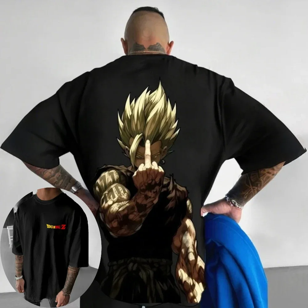 

Dragon Ball Summer Men's T-Shirt Anime Vegeta Autumn Inner Match Boys Children Parent-Child Basic Trendy Short Sleeves Winter