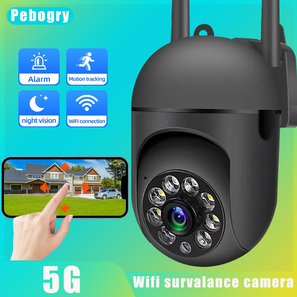 pebogry wifi surveillance camera camera de seguranca sem fio com visao noturna auto tracking impermeavel para casa e ao ar livre 01