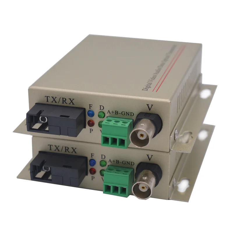 

1 Channel Video/RS485 PTZ data Over Fiber Optic Media Converters Extender SC Singlemode single fiber 20Km for Analog Cmarea