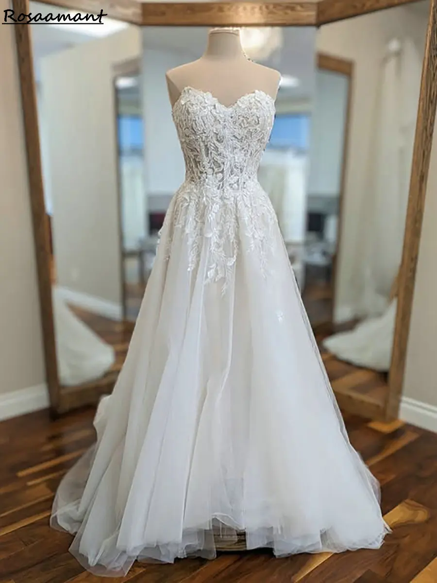 بسيطة الحبيب أكمام ألف خط فساتين الزفاف يزين الدانتيل أثواب الزفاف البلد