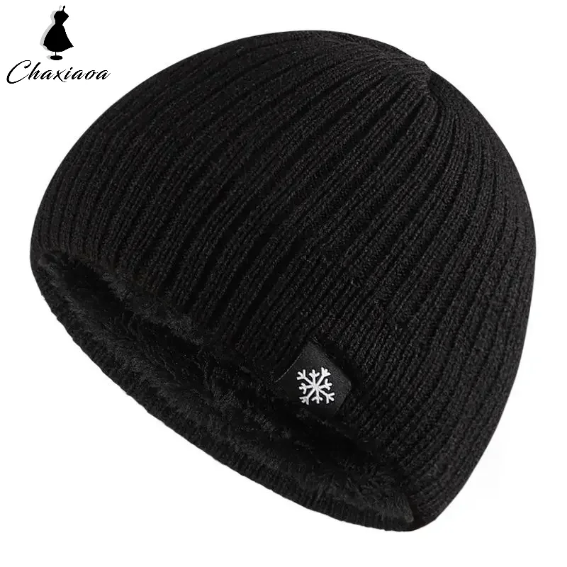 Autumn and Winter Thick Fleece Blended Knitted Hat for Unisex, Men's Windproof and Cold Proof Pullover Woolen Hat for Winter