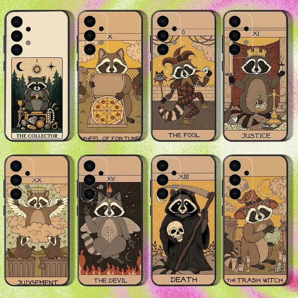 

Raccoon Tarot Art Phone Case For Samsung S25,S24,S21,S22,S23,S30,Ultra,S20,Plus,Fe,Lite,Note,10,9,5G Black Cover