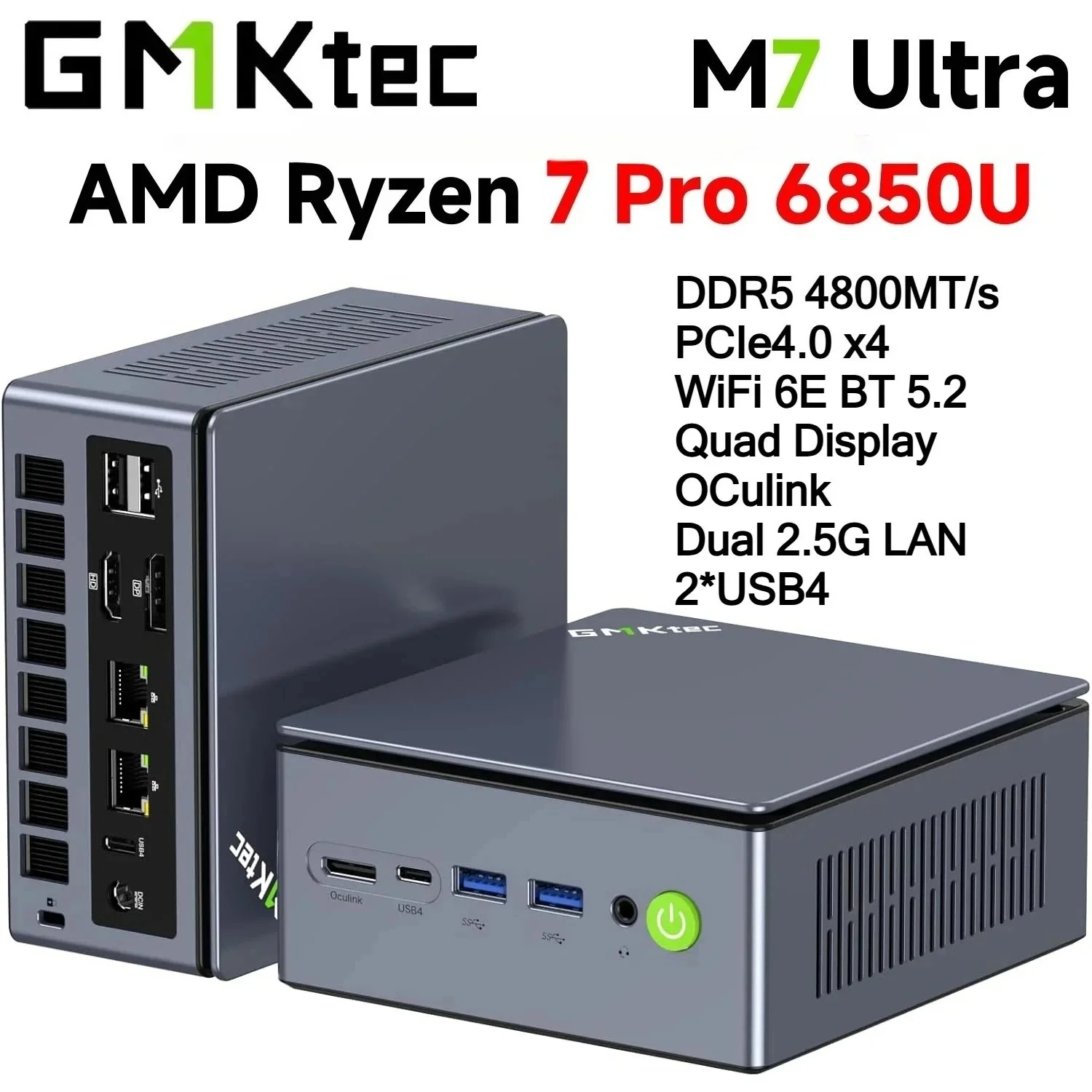 GMKtec M7 Ultra AMD Ryzen 7 PRO 6850U Mini Pc WiFi6E BT5.2 DDR5