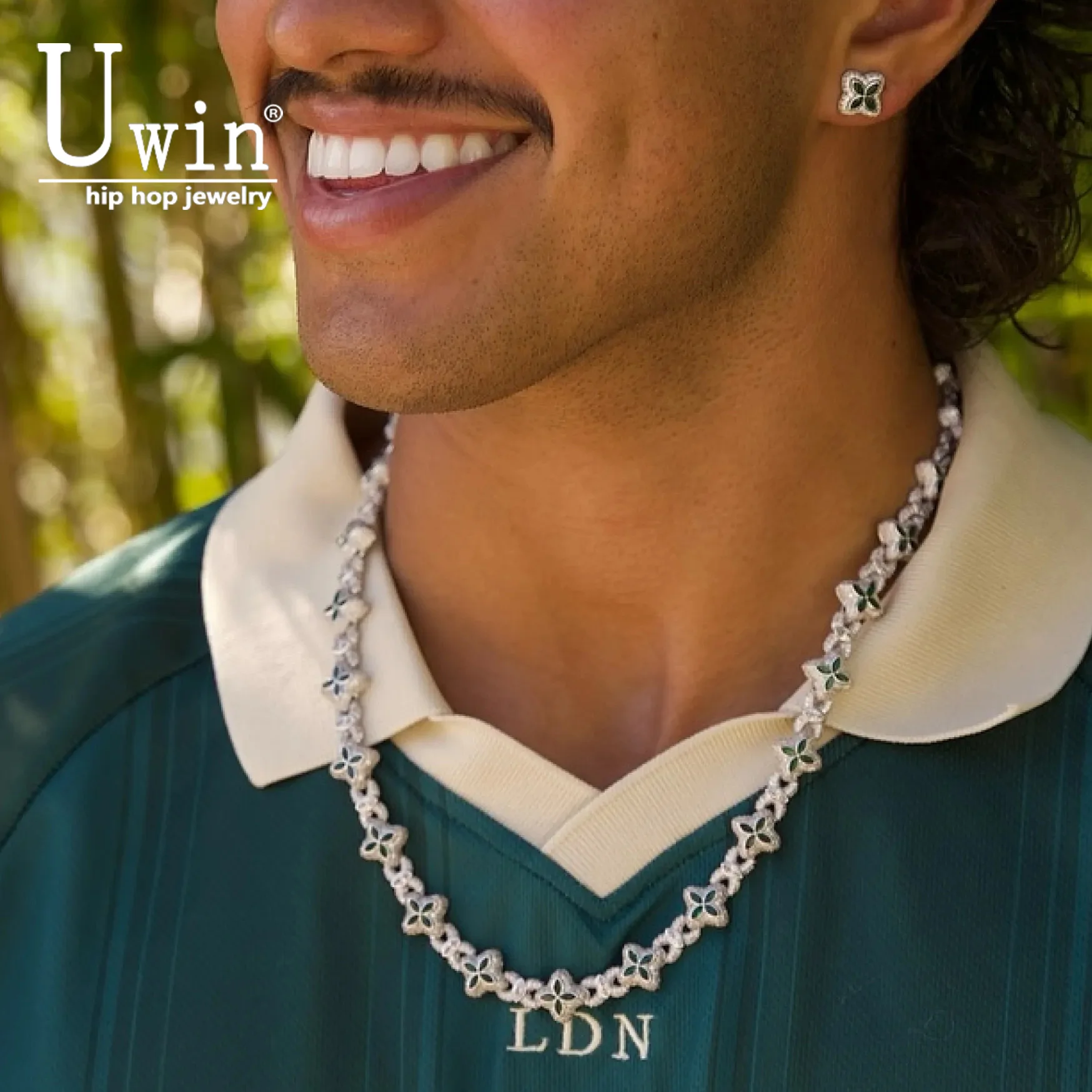 

Uwin Full Leaf Clover Bracelet Marquise Multicolor Iced Out Cubic Zirconia Infinity Chain Bracelets Hiphop Punk Jewelry