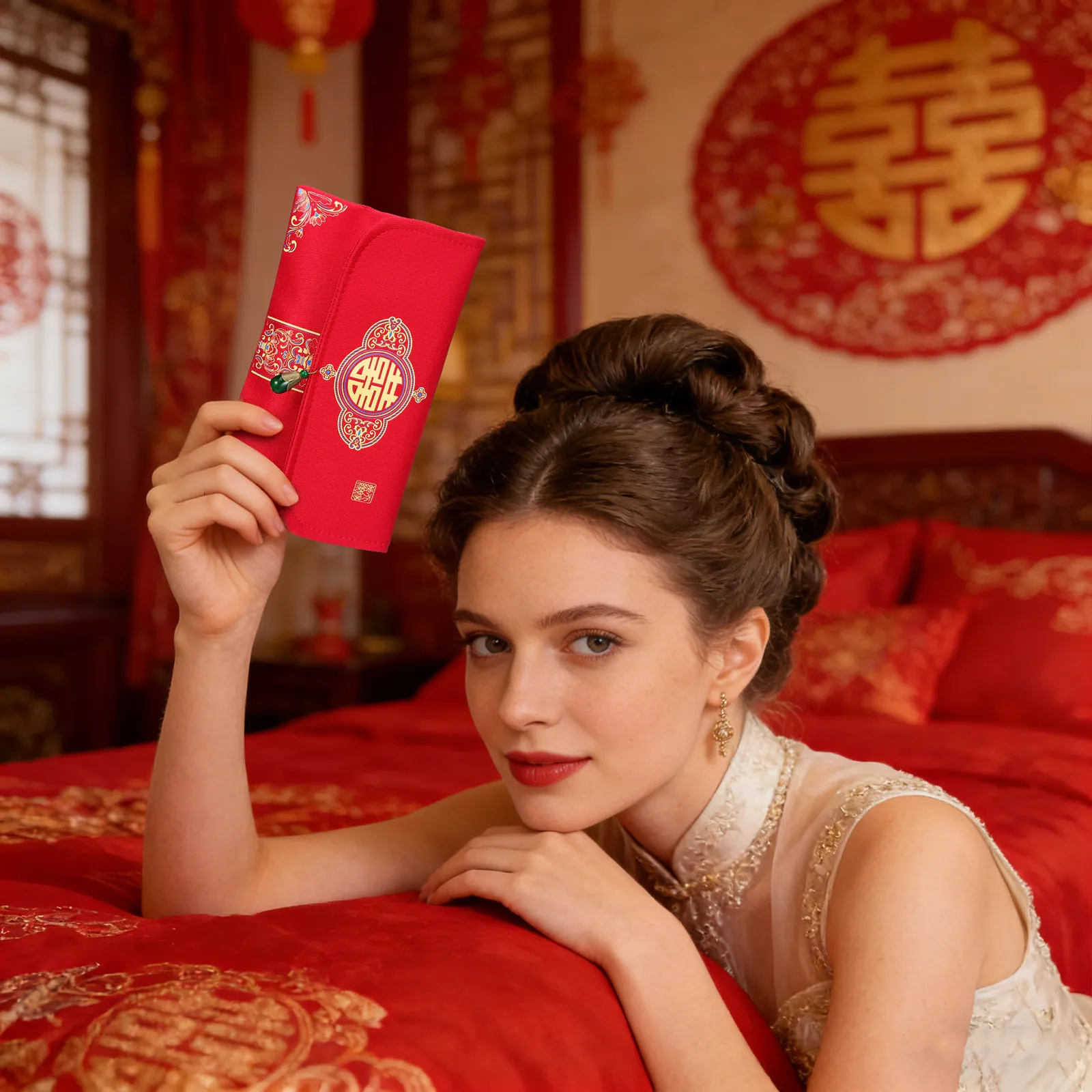 

Elegant Chinese Style Red Envelope Wedding Money Packet Brocade Fabric Lucky Gift for Couple Decor Bridal Shower Favor