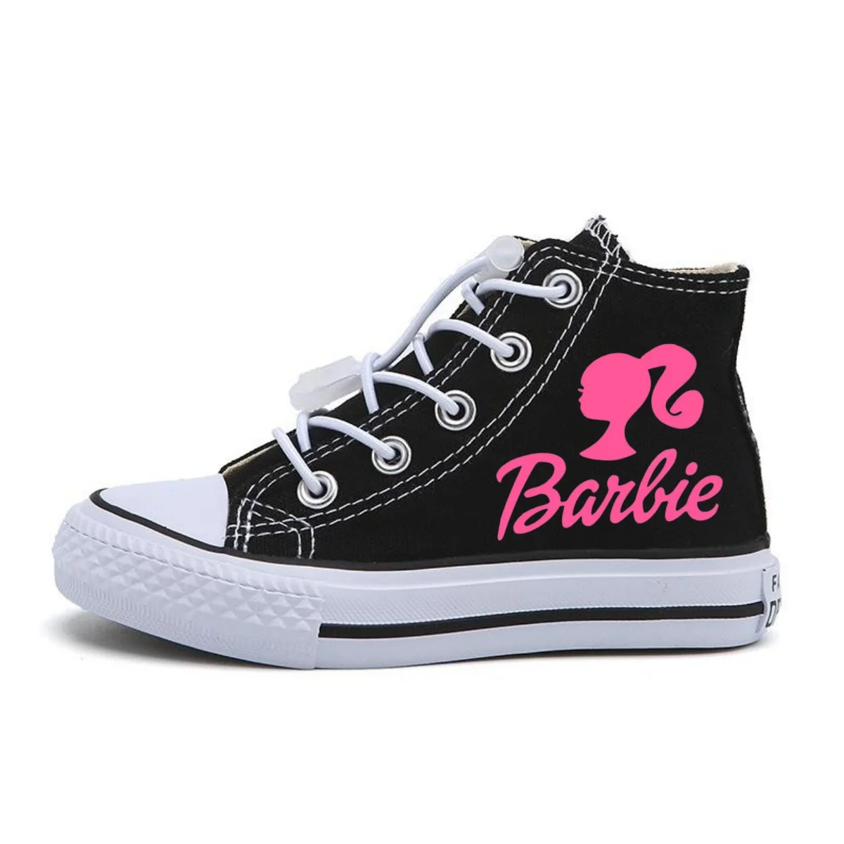 Girls Barbie Shoes Kids Canvas Shoes Anime Barbie Tennis Shoes Girls White Shoes New Children Casual Sneakers Size 21-32