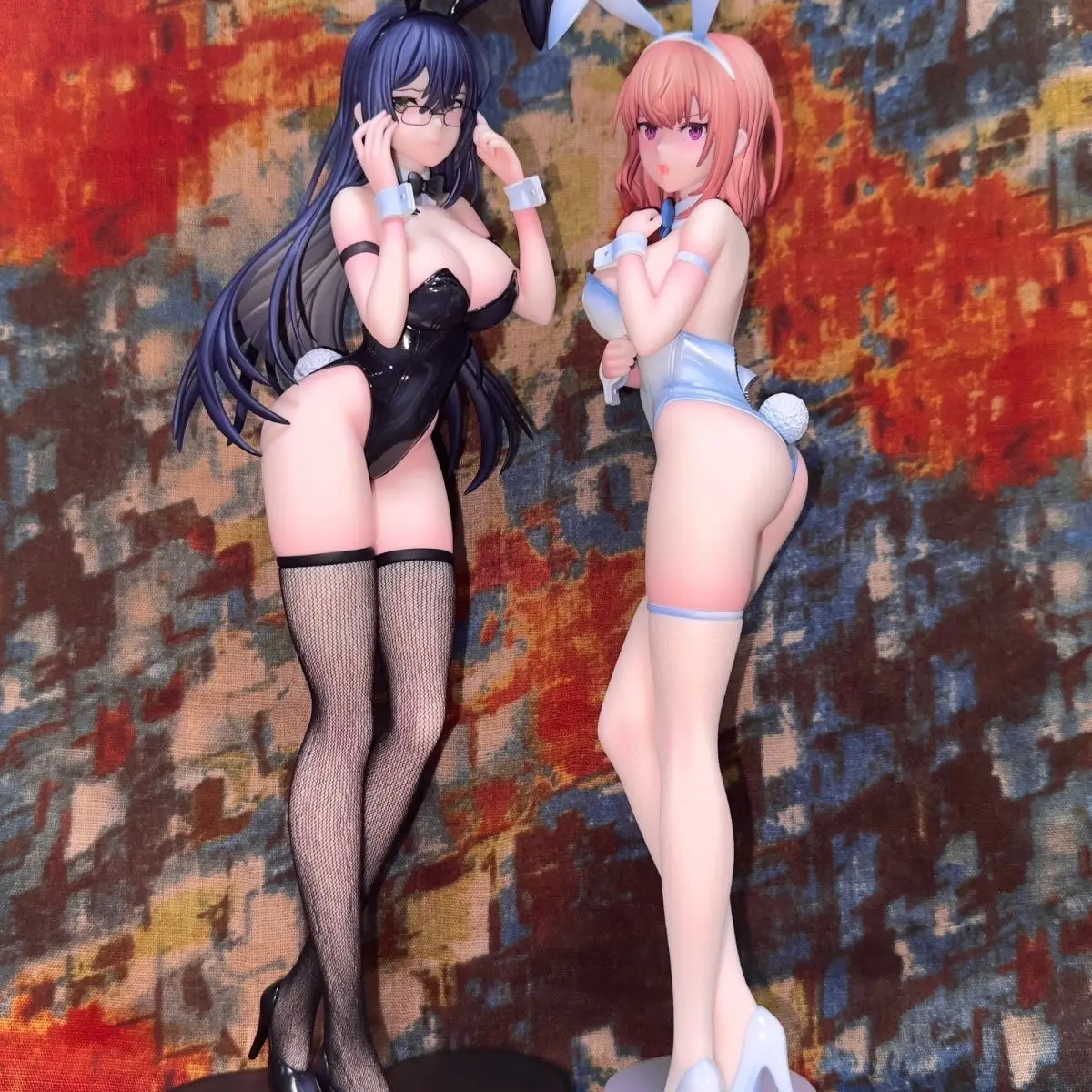 

30cm beautiful girl white rabbit under bud black rabbit sunflower girl anime box decoration hand made animation model toy gift