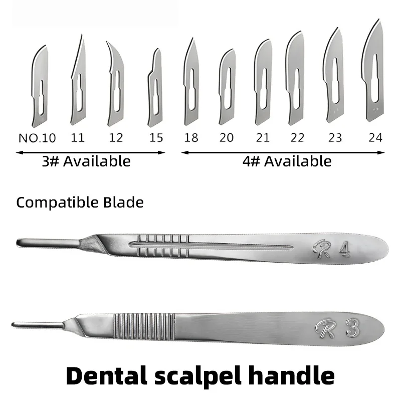 Stainless Steel Dental Surgical Scalpel Knife Handle for Engraving Dental Surgical Instruments Cutting Repair Tools