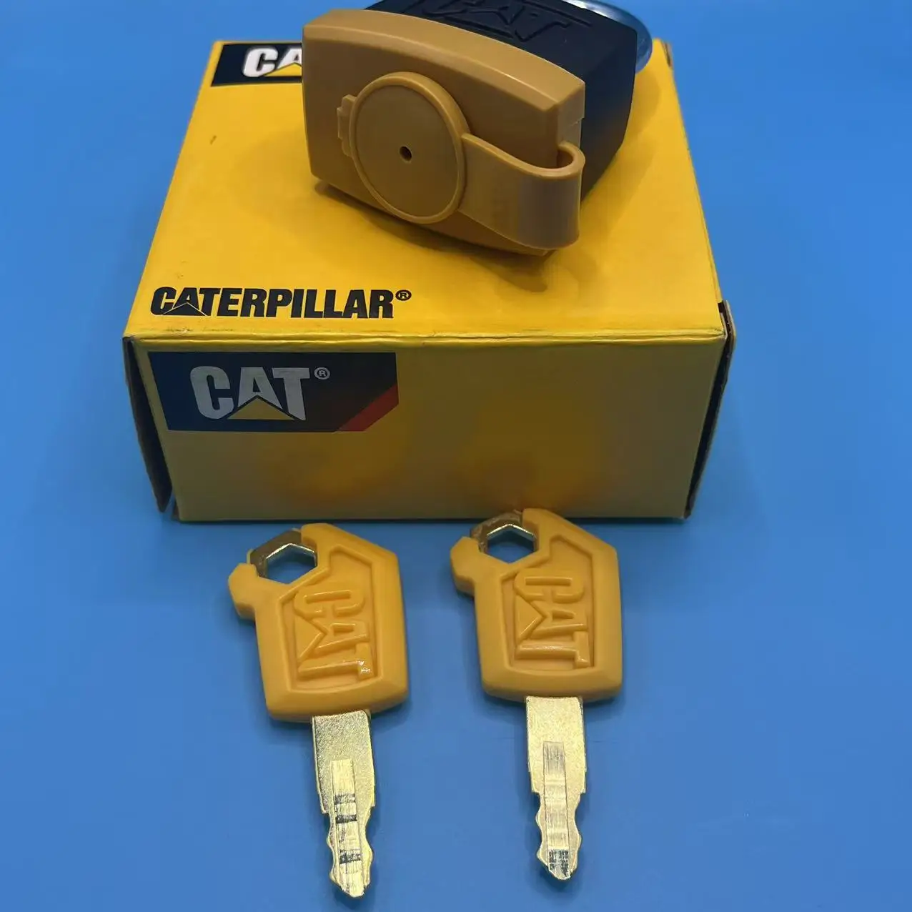 For Caterpillar Yellow key Cat Fuel Tank 5p-8500 Lock Head Anti-theft Padlock E320 323 329 330 336c D Excavator Accessories