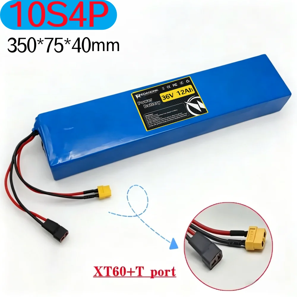 

36V 12Ah Battery Pack 10S4P 18650 lithium ion battery pack For 500W motor E-scooter Battery Pack Built-in BMS.