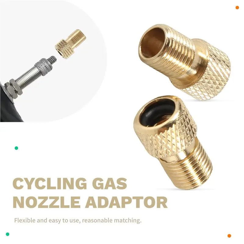 Superior-50Pcs Bike Valve Adaptor Pump Bicycle Convert Presta To Schrader Copper Valve Adaptor Gas Nozzle Tube Cycling Tool