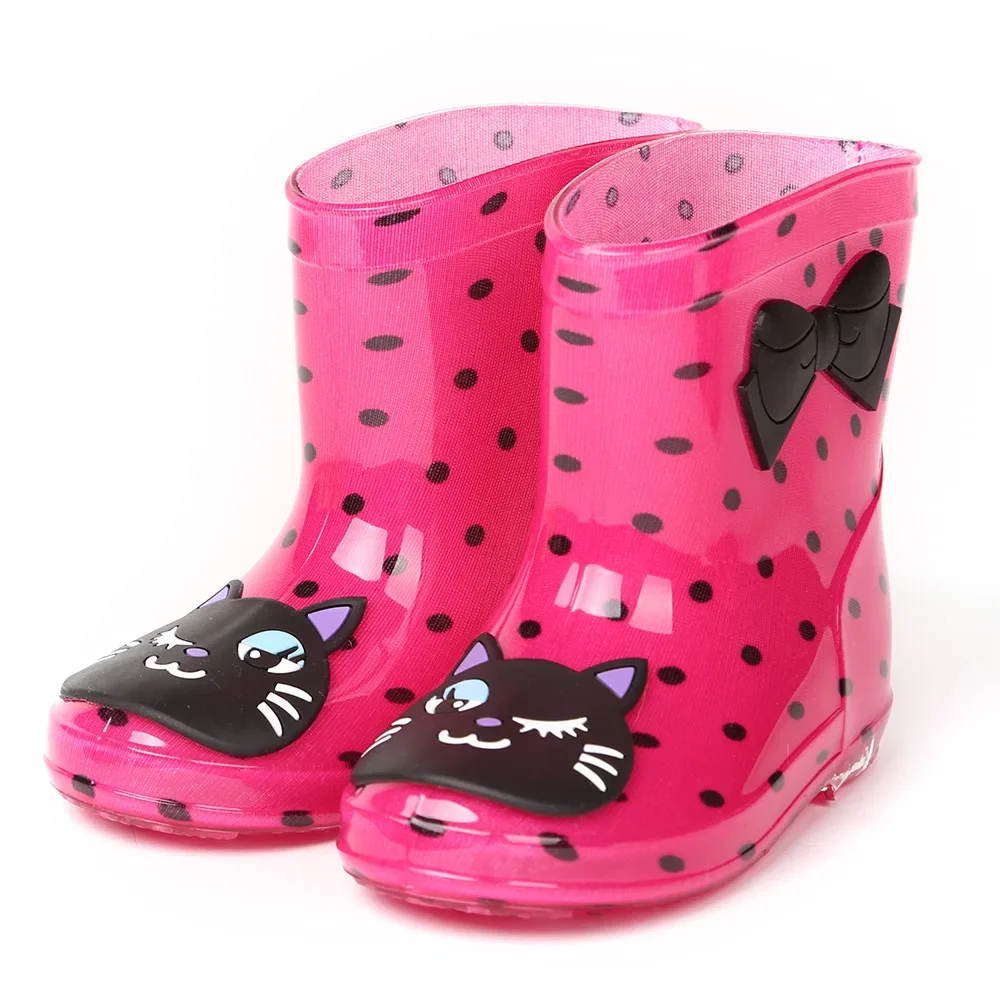 Children Spring Autumn Winter Baby Boys Girls Kids Rhino Candy Color Frog Cat Rabbit Rain Boots Waterproof Shoe