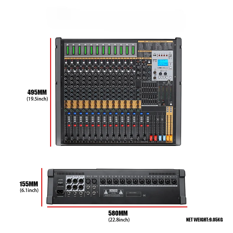 TFB-16 Pro 16 channels audio mixer studio sound recording system with audio interface for stage