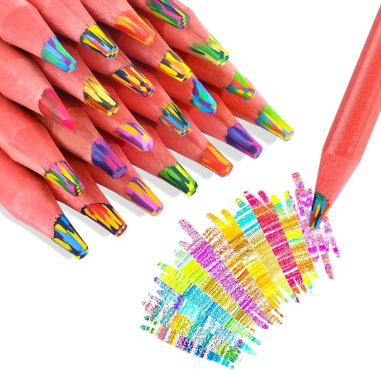 

12 Colors Rainbow Pencils for Kids, Pre-sharpened Multi Colored Pencils for Coloring Drawing Sketching, Fun Art Supplies for