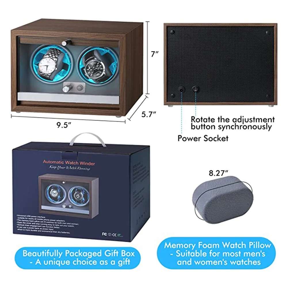 Watch Winder for Automatic Watches -Anti-Magnetic Watch Winders Ultra-Motor and 5 Rotation Mode Setting for Men