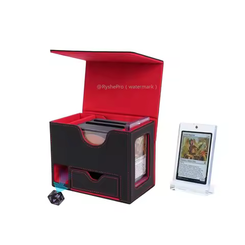 Commander Deck Box UP Leather Magnetic Closure Trading Card Storage Box with Dice Tray Holds 120+ for YuGiOh MTG TCG Sport Cards