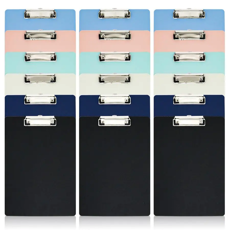 

Color Clipboards 18 Pack, Plastic Bulk Clip Boards for Classroom and Office, A4 12.5 x 9 Inch