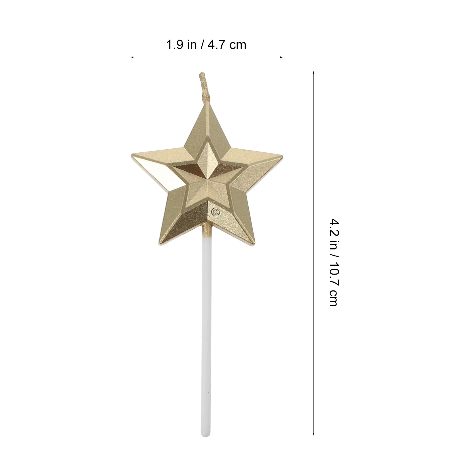 8 Pcs Star Decorative Party Cake Toppers Decoration Gold Birthday Decorations Creative Adornments Stylish Candles Metal