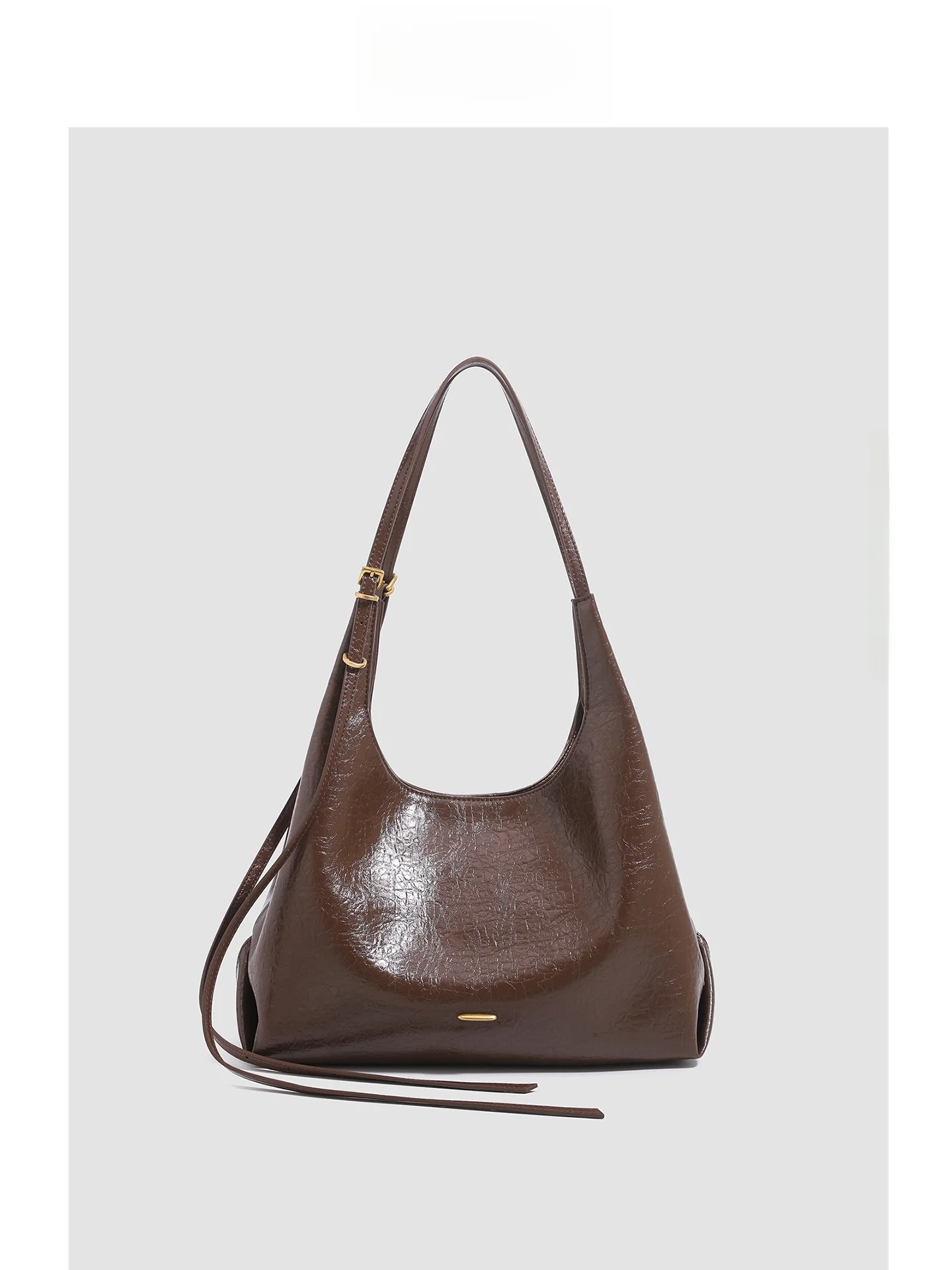 daor-oil-wax-cowhide-hobo-tote-bag-women's-commuter-bag-single-shoulder-crossbody-bag-soft-leather-pure-color-autumn-new