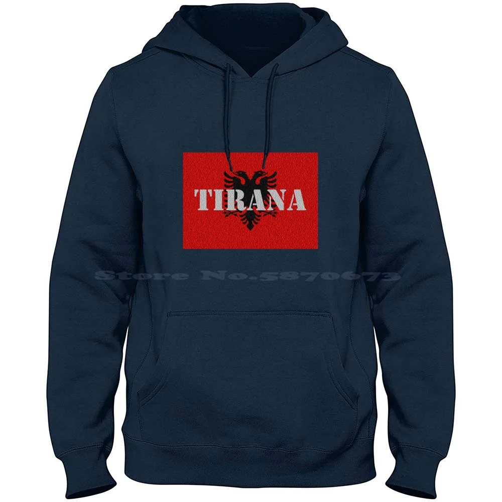 Tirana-Albania 100% Cotton Hoodie Countries Country Landscape European Union Ancestry City Capital Gebutstag Place Of