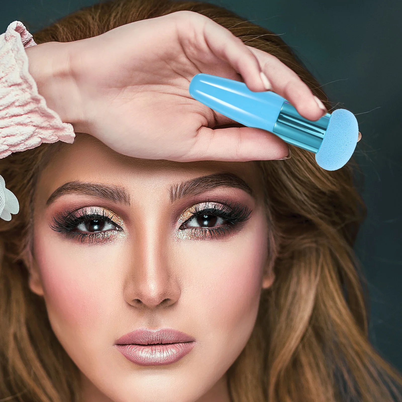 

3pc Mushroom Head Puff Makeup Brushes Set Sponge Lollipop Red Skin 10 5cm Travel Storage PU