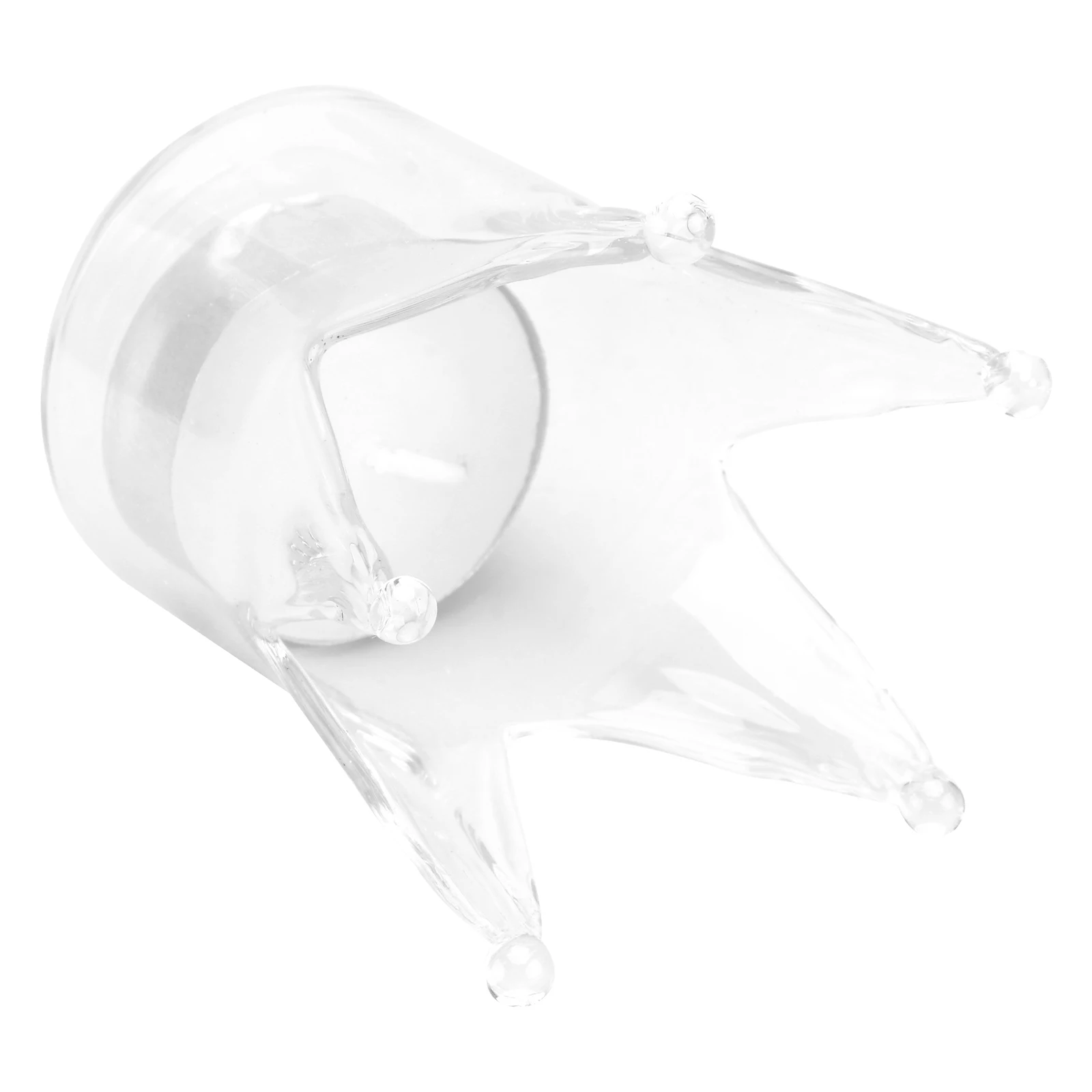 

1pc Glass Holder Crown Design For Home Wedding Decor Creative Candlestick Unique Tabletop Illumination Gift